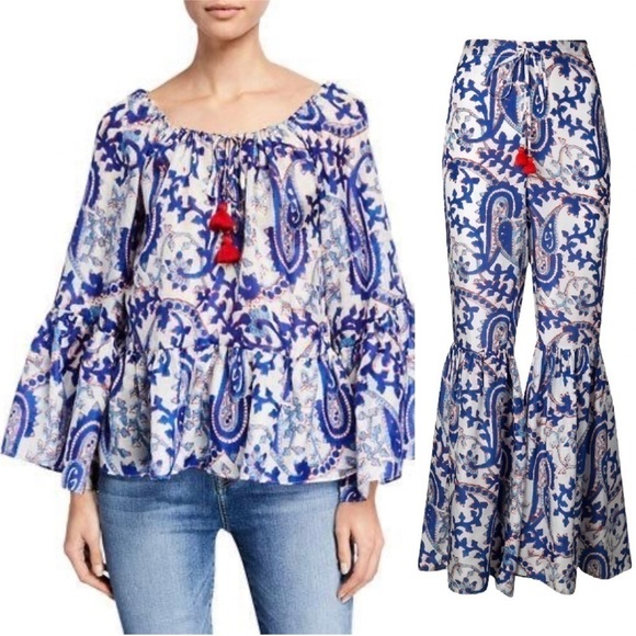 Figue Silk Set - Brielle Bahia Beach Pants & Blouse - Picture 1 of 17
